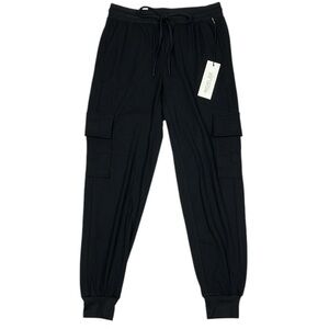 Rachel Zoe Mid-Rise Joggers Black Cargo Stretch Pants NWT